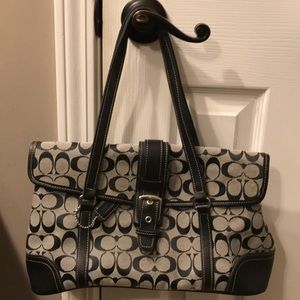 Navy Coach vintage handbag